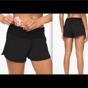 Lululemon Run Times Short 4" Lined Black sz 0 NWT